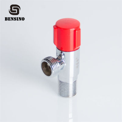 Red PVC Handle 213H 145g Brass Angle Valve For Sink